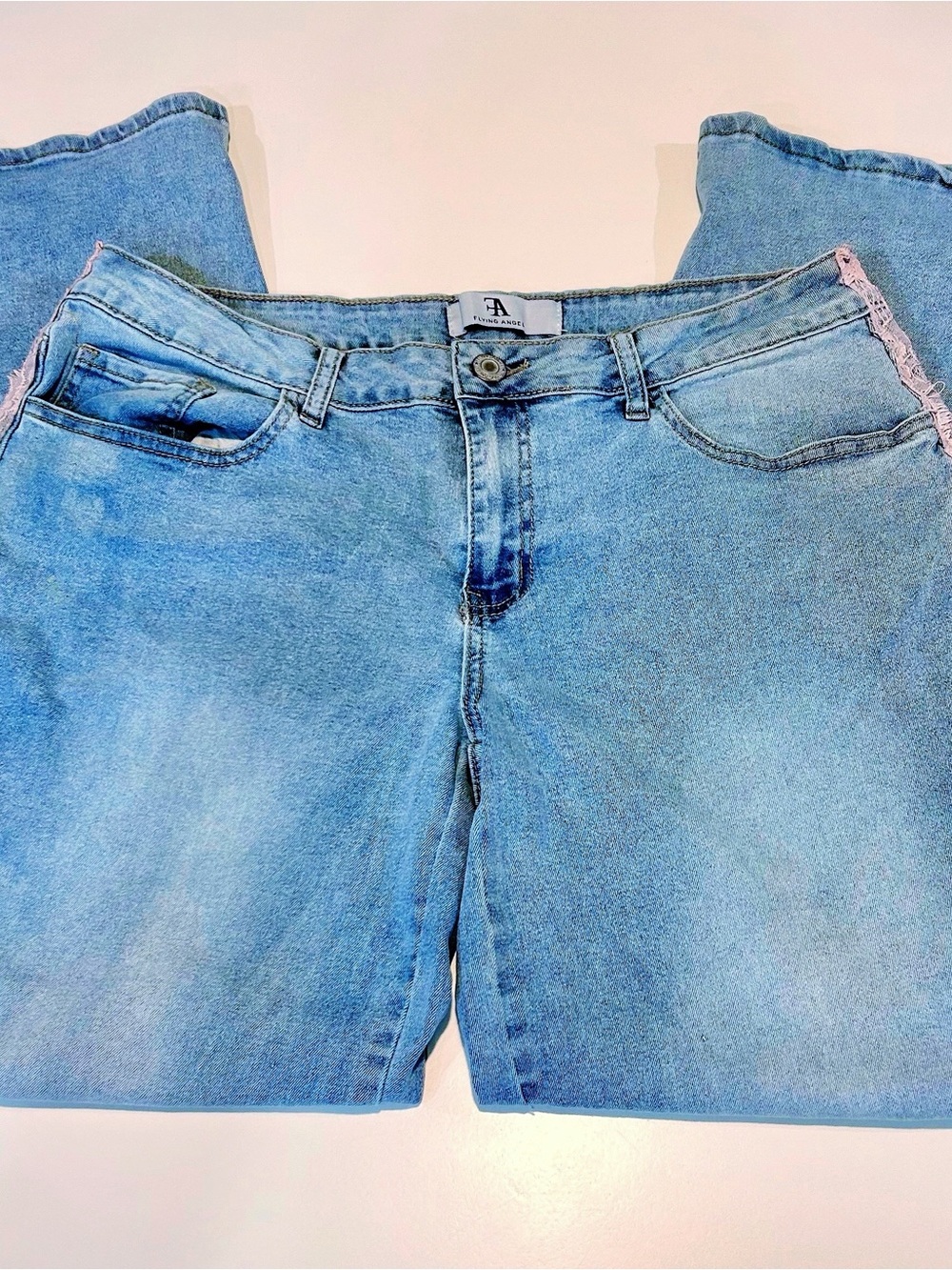 Light Blue Women's Wide Leg Denim Jeans - Casual Flare